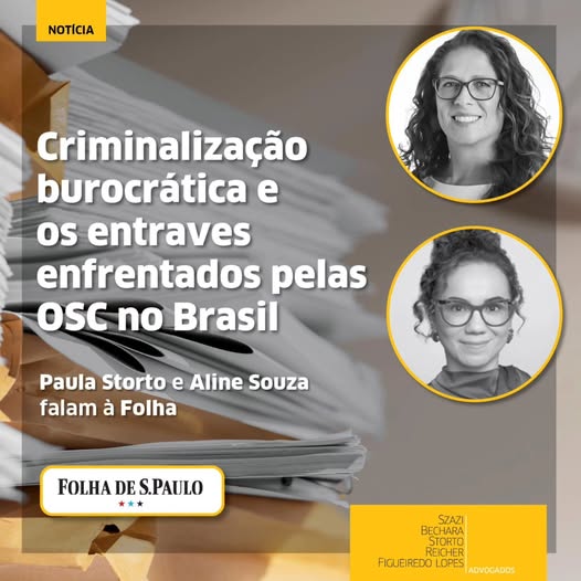 #paratodosverem Ao fundo foto colorida de uma pilha de papéis, em primeiro plano, no canto superior direito e em moldura circular, fotos em preto e branco de Paula e Aline.