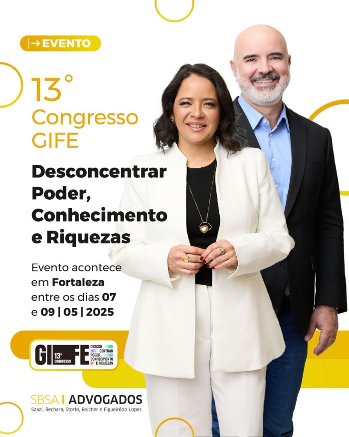 #paratodosverem Fundo branco com círculos amarelos. Em primeiro plano à direita, fotos coloridas em plano médio de Laís e Eduardo.