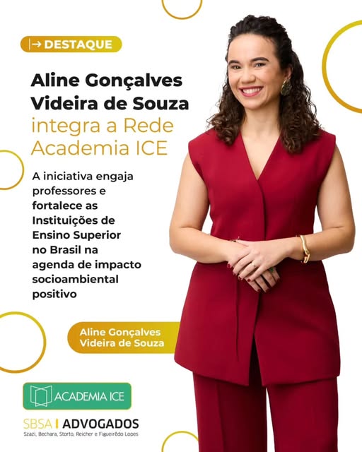 #paratodosverem Fundo branco com círculos amarelos. Em primeiro plano e em plano médio, foto colorida de Aline à direita.