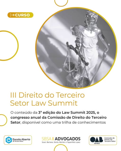 #paratodosverem Fundo branco com círculos amarelos. Em primeiro plano e no canto superior direito, imagem representando Themis, deusa da justiça que segura uma balança em uma das mãos e uma espada na outra.